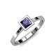 1 - Elcie Princess Cut Iolite Solitaire Engagement Ring 