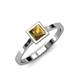 1 - Elcie Princess Cut Citrine Solitaire Engagement Ring 