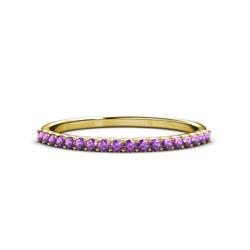 Iskra ctw Amethyst Round Stone Wedding Band ctw Amethyst Round Stone Wedding Band Stackable K Yellow Gold