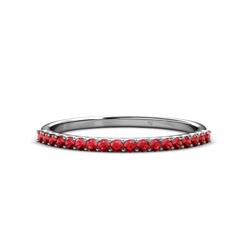 Iskra ctw Red Garnet Round Stone Wedding Band ctw Red Garnet Round Stone Wedding Band Stackable K White Gold