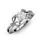 4 - Trissie White Sapphire Floral Solitaire Engagement Ring 