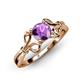 4 - Trissie Amethyst Floral Solitaire Engagement Ring 