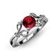 4 - Trissie Ruby Floral Solitaire Engagement Ring 