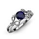 4 - Trissie Blue Sapphire Floral Solitaire Engagement Ring 