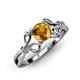 4 - Trissie Citrine Floral Solitaire Engagement Ring 