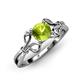 4 - Trissie Peridot Floral Solitaire Engagement Ring 