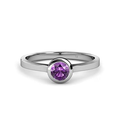 Natare ct Amethyst Round Solitaire Engagement Ring
