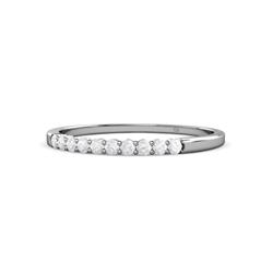 Clara White Sapphire Stone Wedding Band White Sapphire Stone Womens Wedding Band Stackable ctw K White Gold