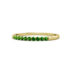 Clara Green Garnet Stone Wedding Band Green Garnet Stone Womens Wedding Band Stackable ctw K Yellow Gold