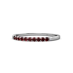 Clara Red Garnet Stone Wedding Band Red Garnet Stone Womens Wedding Band Stackable ctw K White Gold