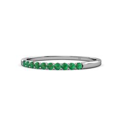 Clara Emerald Stone Wedding Band Emerald Stone Womens Wedding Band Stackable ctw K White Gold