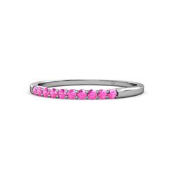 Clara Pink Sapphire Stone Wedding Band Pink Sapphire Stone Womens Wedding Band Stackable ctw Sterling Silver