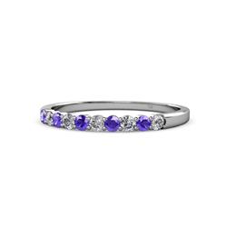 Clara Iolite and Diamond Stone Wedding Band Iolite and Diamond Stone Womens Wedding Band Stackable ctw K White Gold