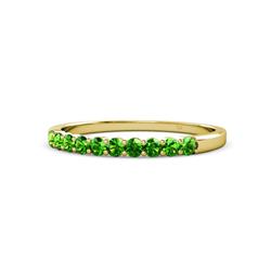 Clara Green Garnet Stone Wedding Band Green Garnet Stone Womens Wedding Band Stackable ctw K Yellow Gold