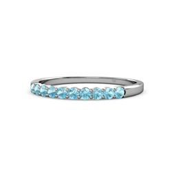 Clara Aquamarine Stone Wedding Band Aquamarine Stone Womens Wedding Band Stackable ctw K White Gold