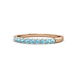 Clara Aquamarine Stone Wedding Band Aquamarine Stone Womens Wedding Band Stackable ctw K Rose Gold
