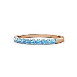 Clara Blue Topaz Stone Wedding Band Blue Topaz Stone Womens Wedding Band Stackable ctw K Rose Gold