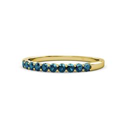 Clara Blue Diamond Stone Wedding Band Blue Diamond Stone Womens Wedding Band Stackable ctw K Yellow Gold
