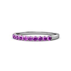 Clara Amethyst Stone Wedding Band Amethyst Stone Womens Wedding Band Stackable ctw Platinum