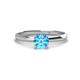 1 - Solus Round Blue Topaz Solitaire Engagement Ring  