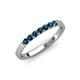 4 - Fiala 2.00 mm Blue Diamond 7 Stone Wedding Band 