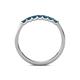 6 - Fiala 2.00 mm Blue Diamond 7 Stone Wedding Band 