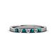 2 - Fiala 2.00 mm London Blue Topaz and Diamond 7 Stone Wedding Band 