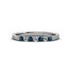 2 - Fiala 2.00 mm Blue and White Diamond 7 Stone Wedding Band 