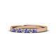 1 - Fiala 2.00 mm Tanzanite and Diamond 7 Stone Wedding Band 