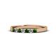 1 - Fiala 2.00 mm Green Garnet and Diamond 7 Stone Wedding Band 