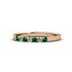 1 - Fiala 2.00 mm Emerald and Diamond 7 Stone Wedding Band 