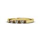 1 - Fiala 2.00 mm Smoky Quartz and Diamond 7 Stone Wedding Band 