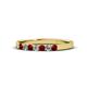 1 - Fiala 2.00 mm Ruby and Diamond 7 Stone Wedding Band 