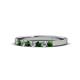 1 - Fiala 2.00 mm Green Garnet and Diamond 7 Stone Wedding Band 