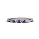 1 - Fiala 2.00 mm Amethyst and Diamond 7 Stone Wedding Band 