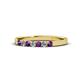 1 - Fiala 2.00 mm Amethyst and Diamond 7 Stone Wedding Band 