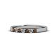 1 - Fiala 2.00 mm Smoky Quartz and Diamond 7 Stone Wedding Band 