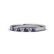 1 - Fiala 2.00 mm Iolite and Diamond 7 Stone Wedding Band 