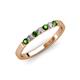 3 - Fiala 2.00 mm Green Garnet and Diamond 7 Stone Wedding Band 