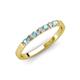 3 - Fiala 2.00 mm Aquamarine and Diamond 7 Stone Wedding Band 