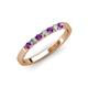 3 - Fiala 2.00 mm Amethyst and Diamond 7 Stone Wedding Band 