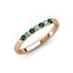 3 - Fiala 2.00 mm Emerald and Diamond 7 Stone Wedding Band 