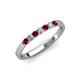 3 - Fiala 2.00 mm Ruby and Diamond 7 Stone Wedding Band 