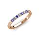 3 - Fiala 2.00 mm Tanzanite and Diamond 7 Stone Wedding Band 