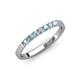 3 - Fiala 2.00 mm Aquamarine and Diamond 7 Stone Wedding Band 