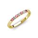 3 - Fiala 2.00 mm Pink Tourmaline and Diamond 7 Stone Wedding Band 