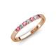 3 - Fiala 2.00 mm Pink Tourmaline and Diamond 7 Stone Wedding Band 