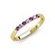 3 - Fiala 2.00 mm Amethyst and Diamond 7 Stone Wedding Band 