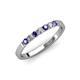 3 - Fiala 2.00 mm Iolite and Diamond 7 Stone Wedding Band 