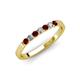 3 - Fiala 2.00 mm Red Garnet and Diamond 7 Stone Wedding Band 